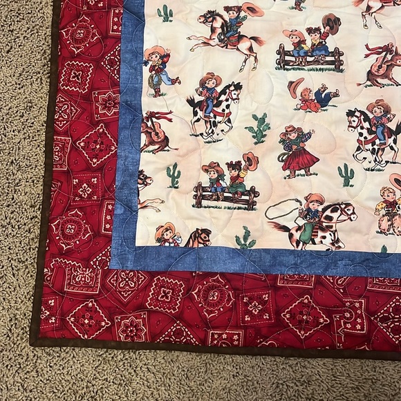 Homemade Western Theme Baby/Toddler Blanket - Picture 2 of 6